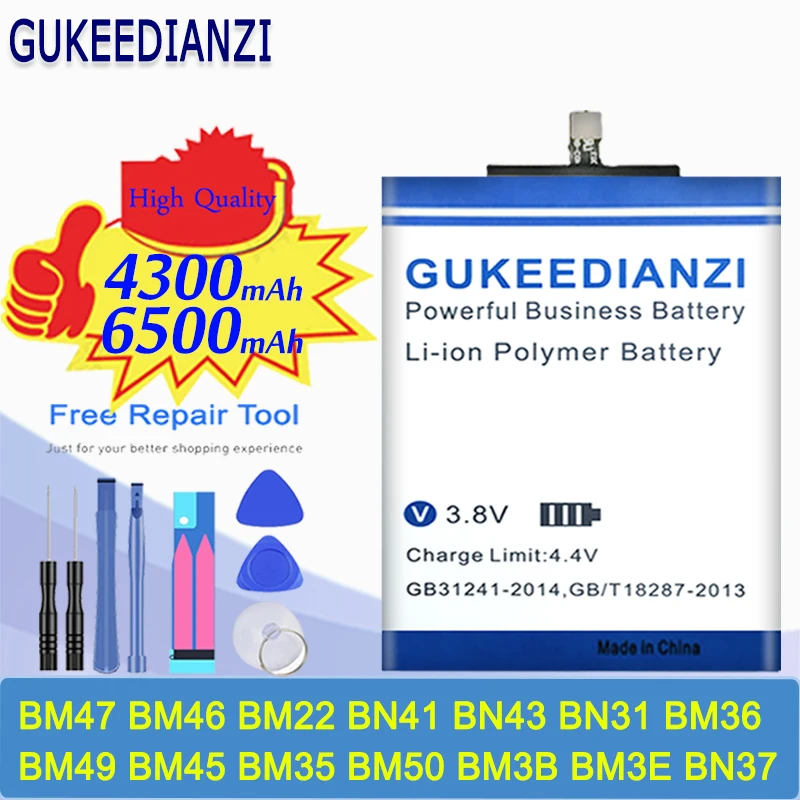 BM47 BM46 BM45 BN43 BN41 BN31 BM22 BM49 Battery For Xiaomi Mix 3 2 Mi 5 8 9 SE Pro Lite 4C 5S Max 5X Redmi 3S 3X 4X Free Tools | Мобильные