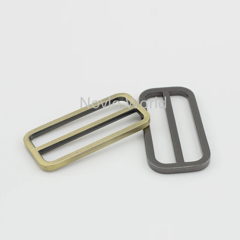 3 pieces, inner width 51*21mm 2", 5 colors metal tri-glided buckles handbag die casting flat line buckle hardware accessories