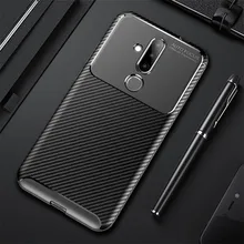 Más carbono teléfono casos para Nokia 2,1, 3,1, 5,1, 7,1, 6,1 Plus caso X3 X5 X7 4,2 de 3,2 a 2,2 cubierta protectora de silicona 9 Pureview(China)
