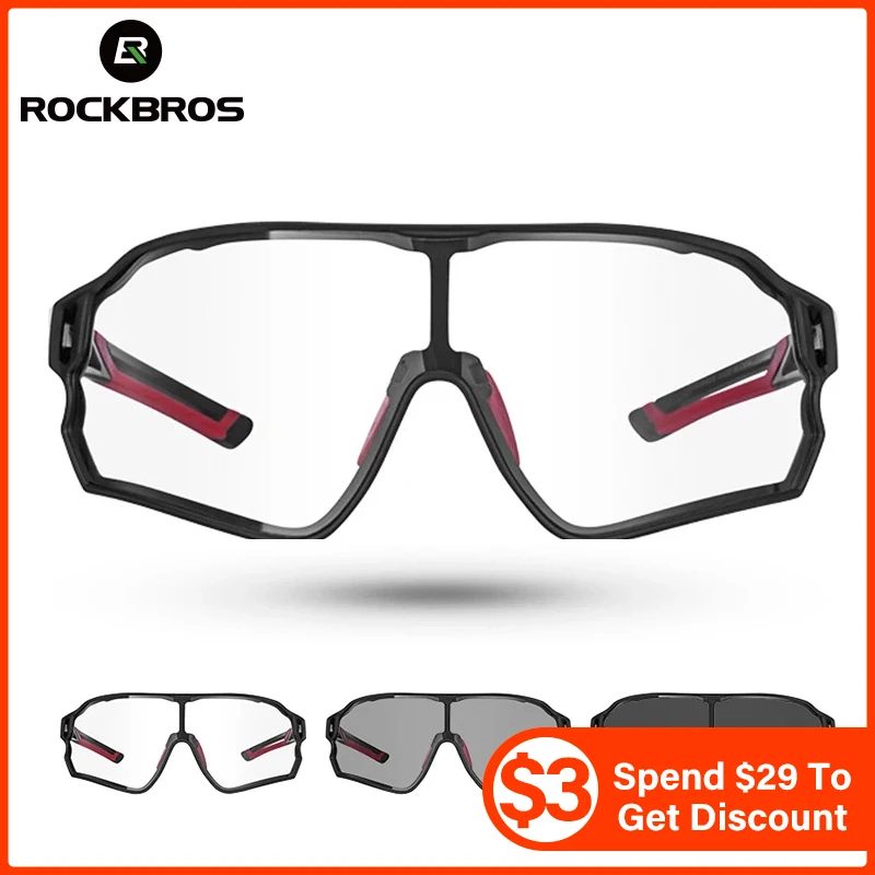 Cycling Sunglasses ROCKBROS Cycling Sunglasses Photochromic Road Bike UV400 Bicycle Eyewear MTB Mountain Bicycle Cycling Goggles cycling glasses bicycle glasses sports glasses sport sunglasses sports goggles