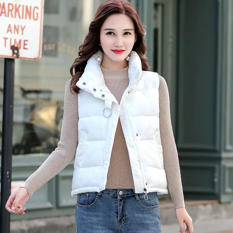 2019 Women's vest coat new fashion female cotton vest jacket  women autumn and winter warm cotton waistcoat plus size outwear