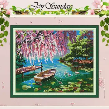 

Autumn in the creek patterns counted Cross Stitch 11CT 14CT Cross Stitch Sets Chinese Cross-stitch Kits Embroidery Needlework