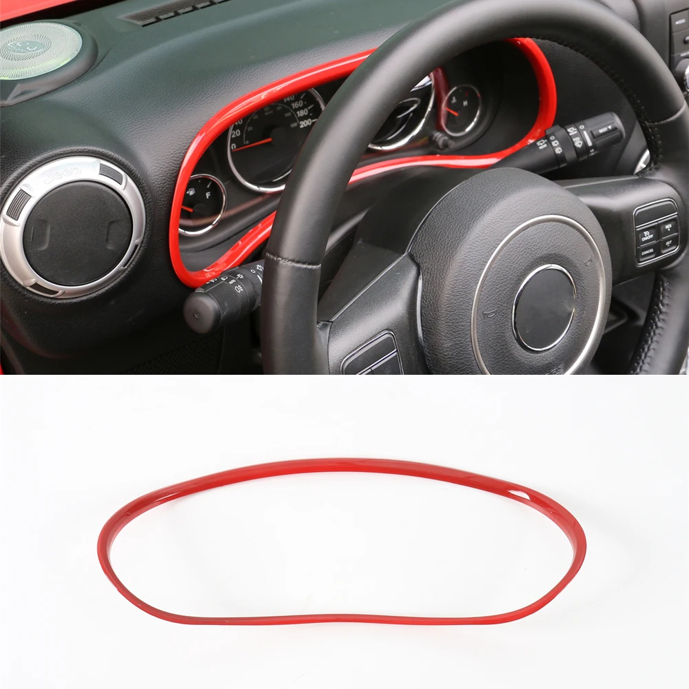 

Car Dashboard Decoration Ring Trim Stickers for Jeep Wrangler JK JKU 2011-2017 Interior Accessories ABS Carbon Fiber Styling