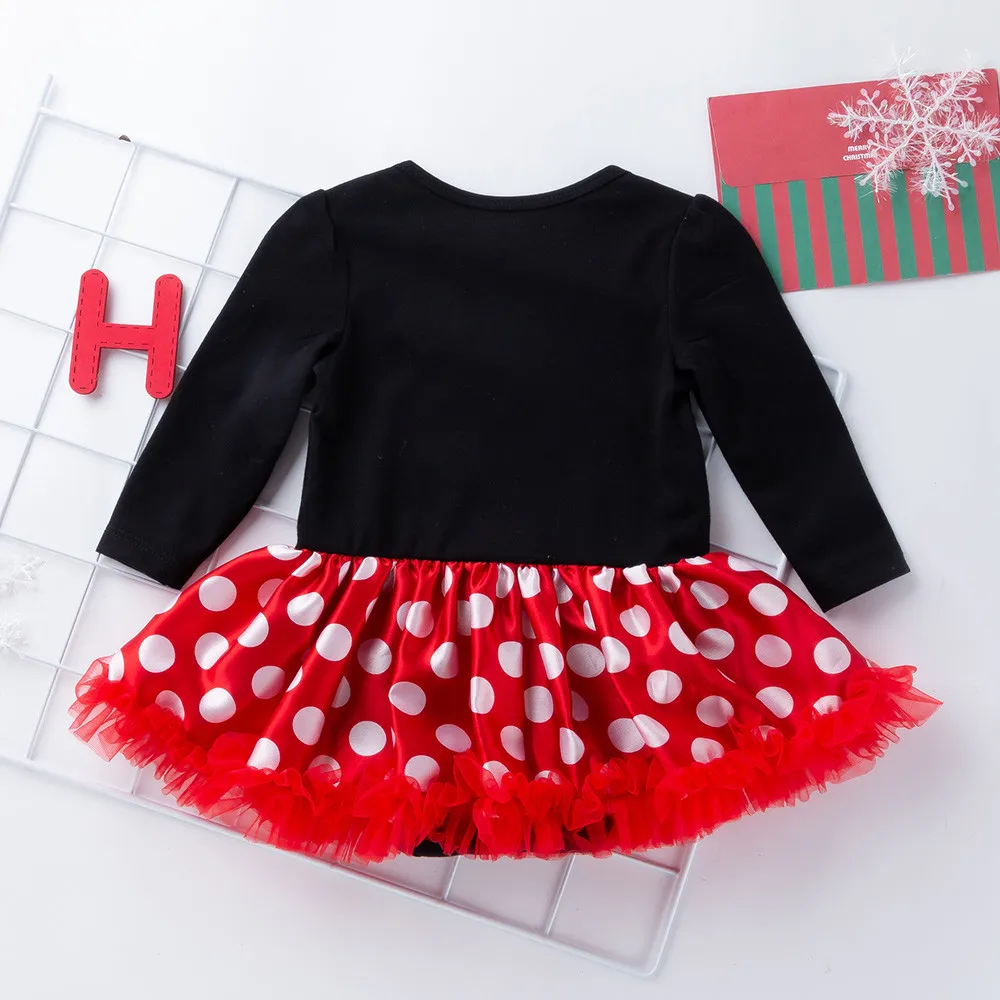Модное платье для маленьких девочек; Хлопковое платье-пачка с круглым вырезом для новорожденных; Vestidos; Комплект рождественских нарядов; H4