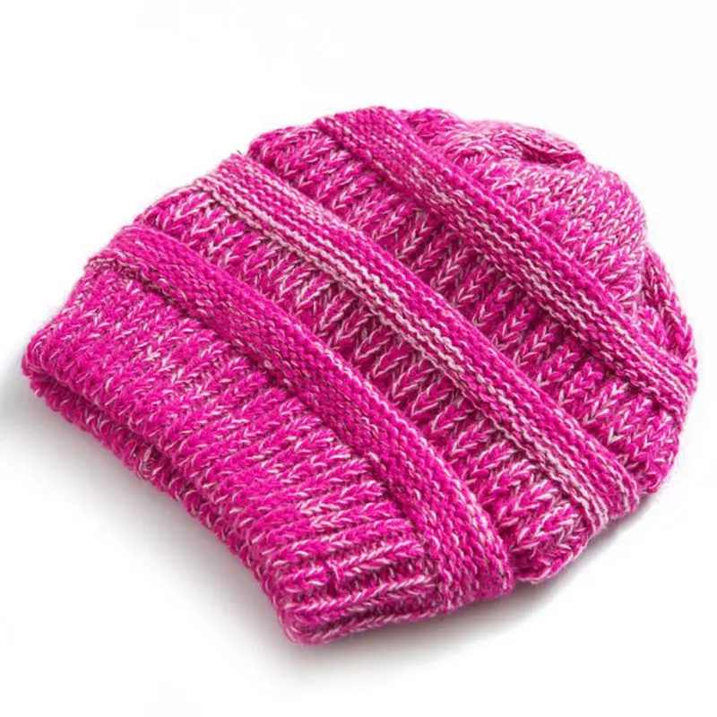 Однотонные шапки-унисекс мягкие теплые вязаные шапки мужские и женские шапки с черепом s - Цвет: Фиолетовый