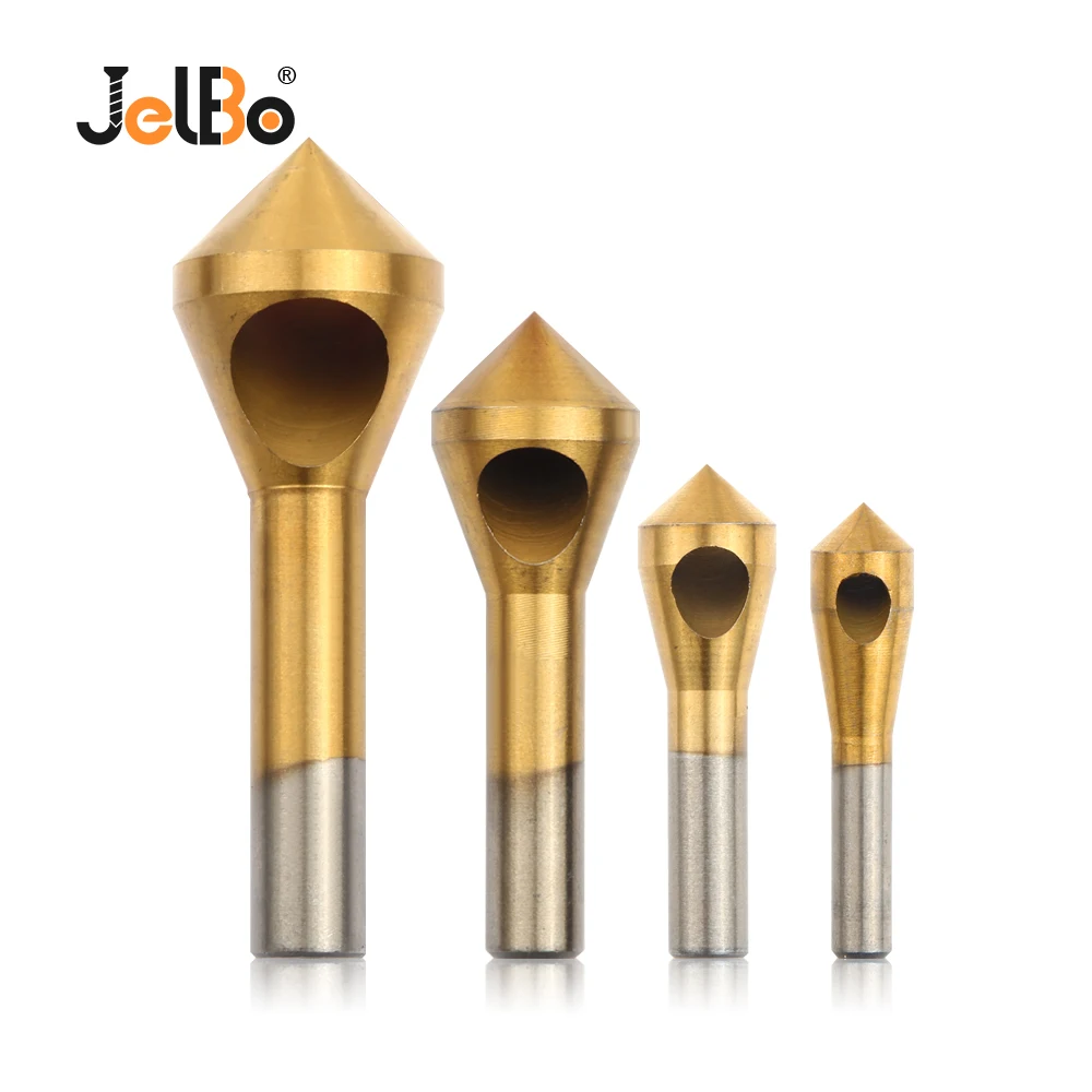 

JelBo 4pcs Oblique Hole Chamfering Device Multiple Specifications 90 chamfer for Deburring Dhamfering A Variety of Models