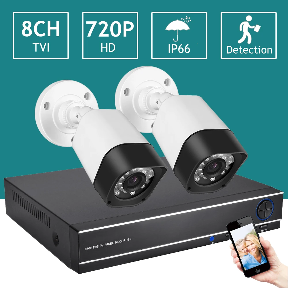 

P2P Security CCTV System outdoor wifi camera set 8ch 720p wired DVR KIT CCTV Security Systems DVR Kit Camera Set made in china