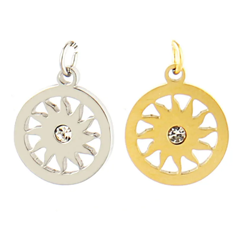 

5pcs/lot 13x11mm Stainless Steel Sun Charms for Jewelry Making Pendant Design Diy Earring Necklace Bracelet Charms Accessories