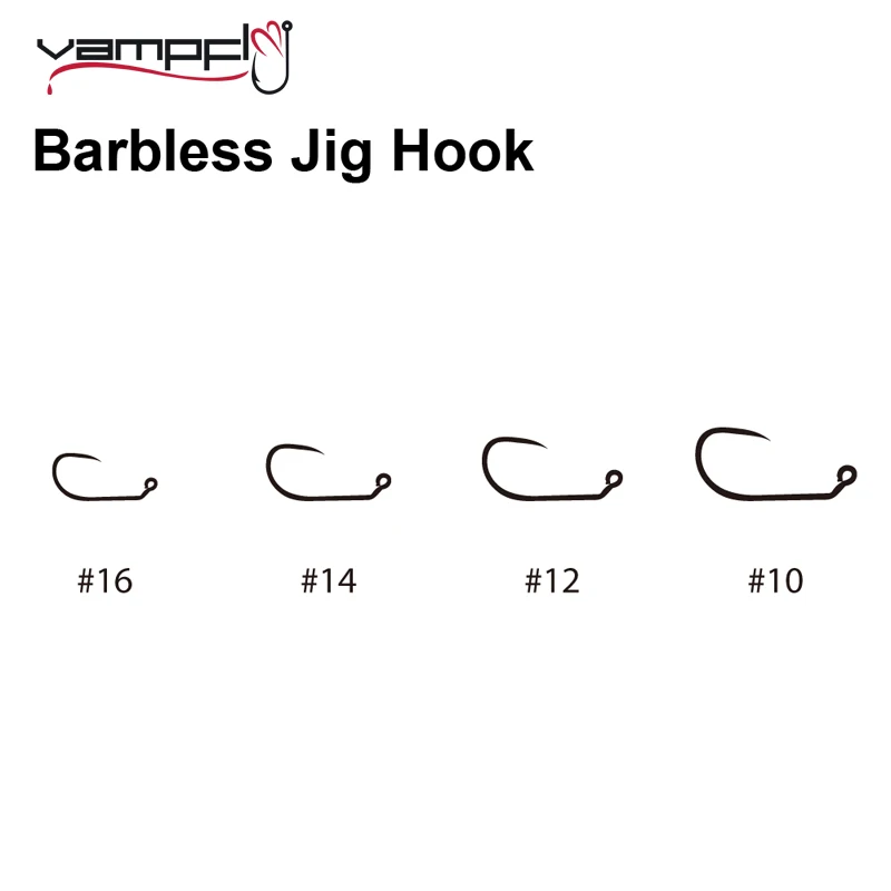 60°Competition Barbless Jig Hooks #10#12#14#16 Euro Nymph Fly Tying Black Nickel