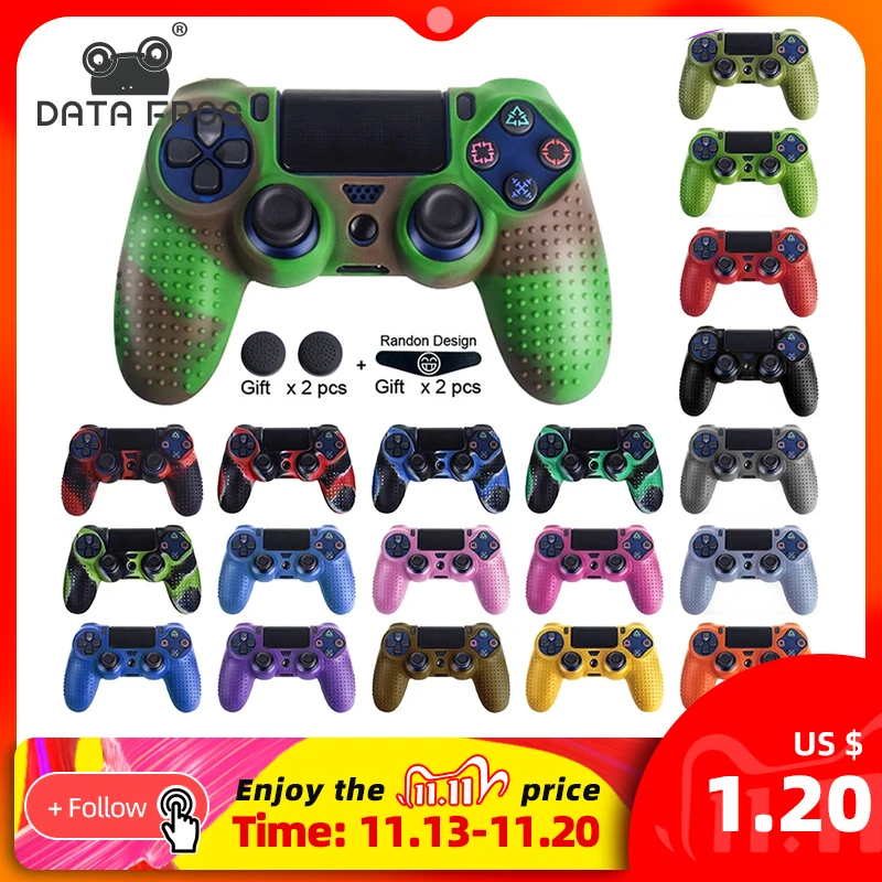 

Data Frog Anti-slip Silicone Cover Protection Case For SONY Playstation 4 PS4 Controller Rubber Case For PS4 Pro Slim Gamepad