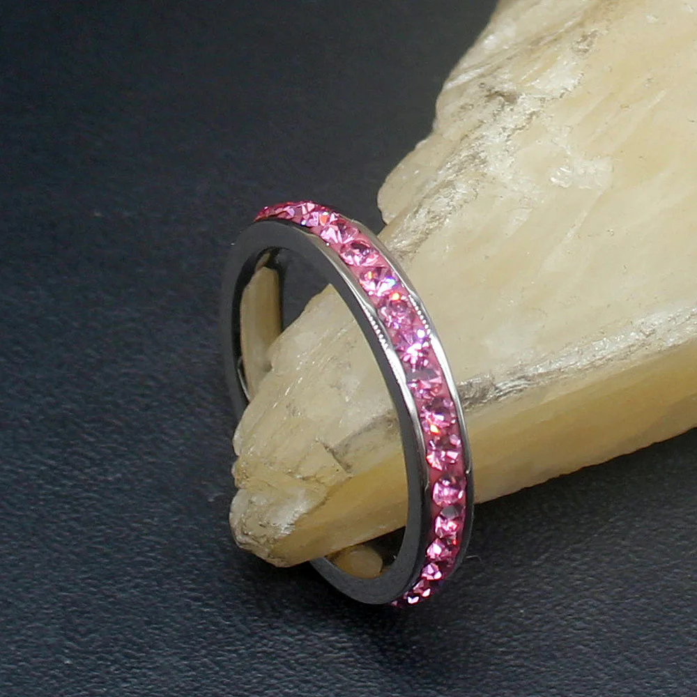 Gemstonefactory Jewelry Big Promotion Single Unique 925 Silver Pink Topaz Kunzite Women Gifts Wedding Band Rings 8# 20214451