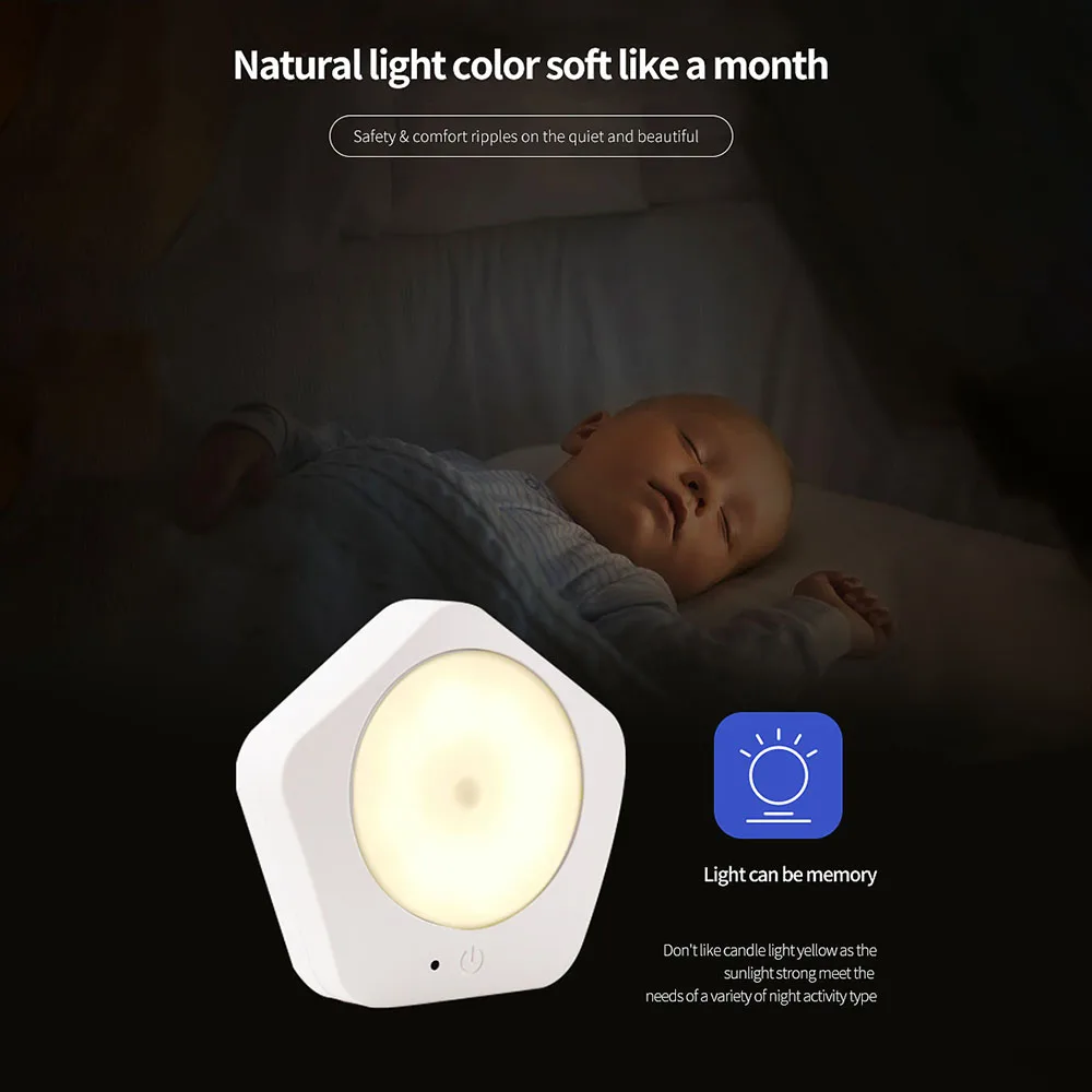 Night light Built-In Battery Human Body Induction Night Light Living Room Bedroom Study Night Light Remote Control Timing