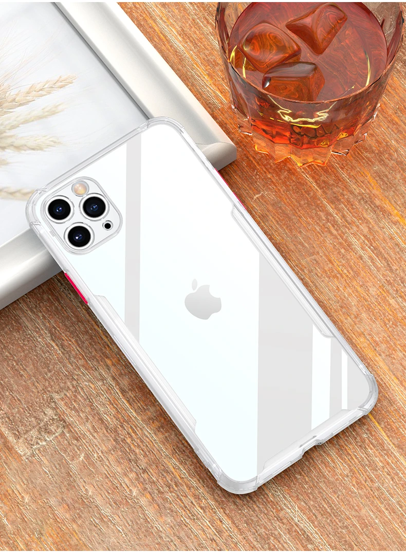 Luxury Shockproof Frame Clear Phone Case For iPhone 11 12 Pro X XS Max Mini XR 8 7 Plus SE2 Transparent Silicon Protection Cover iphone 12 pro max leather case