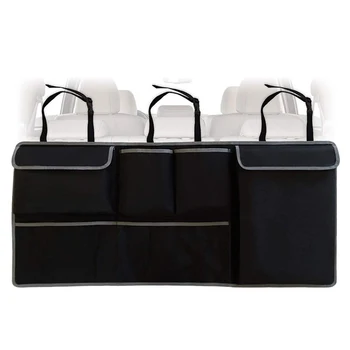 

Car Rear Seat Back Storage Bag Multi Hanging Nets Pocket Trunk Bag Organizer Auto Stowing Tidying Interior Accessories Supplies