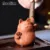 Фиолетовая Глина Lucky Cat Tea Pet Ручной Работы Милые Фигурки Маленьких Животных Творческие Керамические Ремесла Чайхана Украшения Стола Украшения