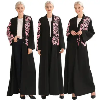 

Abaya Women Muslim Kaftan Dubai Open Front Cardigan Islamic Kimono Casual Loose Long Robe Islamic Turkey Ramadan Middle East