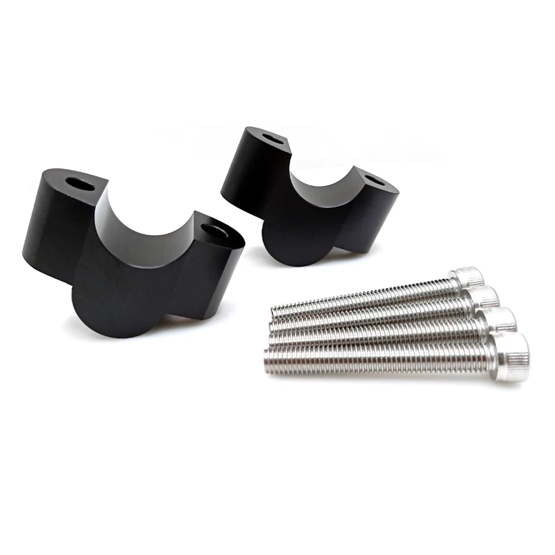 Motorcycle Handlebar Riser Mount Bracket Machining Handlebar Risers Bar Clamp Extend Adapter With Bolts (1)