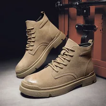 Мужские ботинки martin, бархатные носки, уличные Нескользящие рабочие ботинки в стиле ретро, защитная обувь, мужская зимняя обувь, ковбойские сапоги мужские