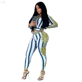 

Femme Tracksuit Women Set Full Sleeve Zipper Leopard Print Coat Pants Fashion Night Clubwear Two Piece Set Fitness Women Outfits