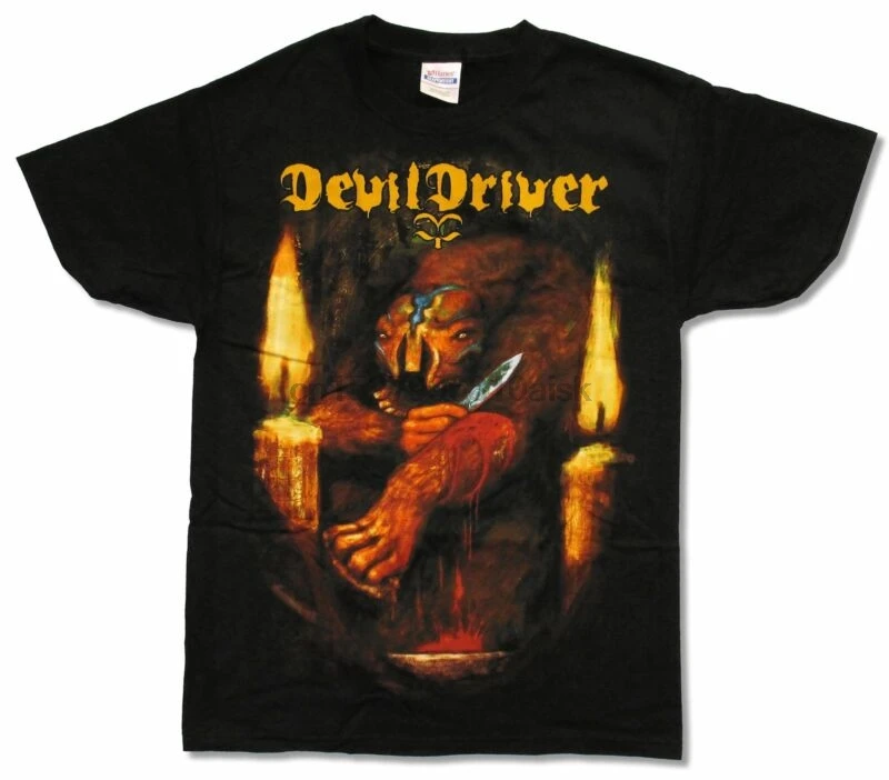 DEVILDRIVER нож черная футболка новый взрослый музыкальный браслет дьявол драйвер |