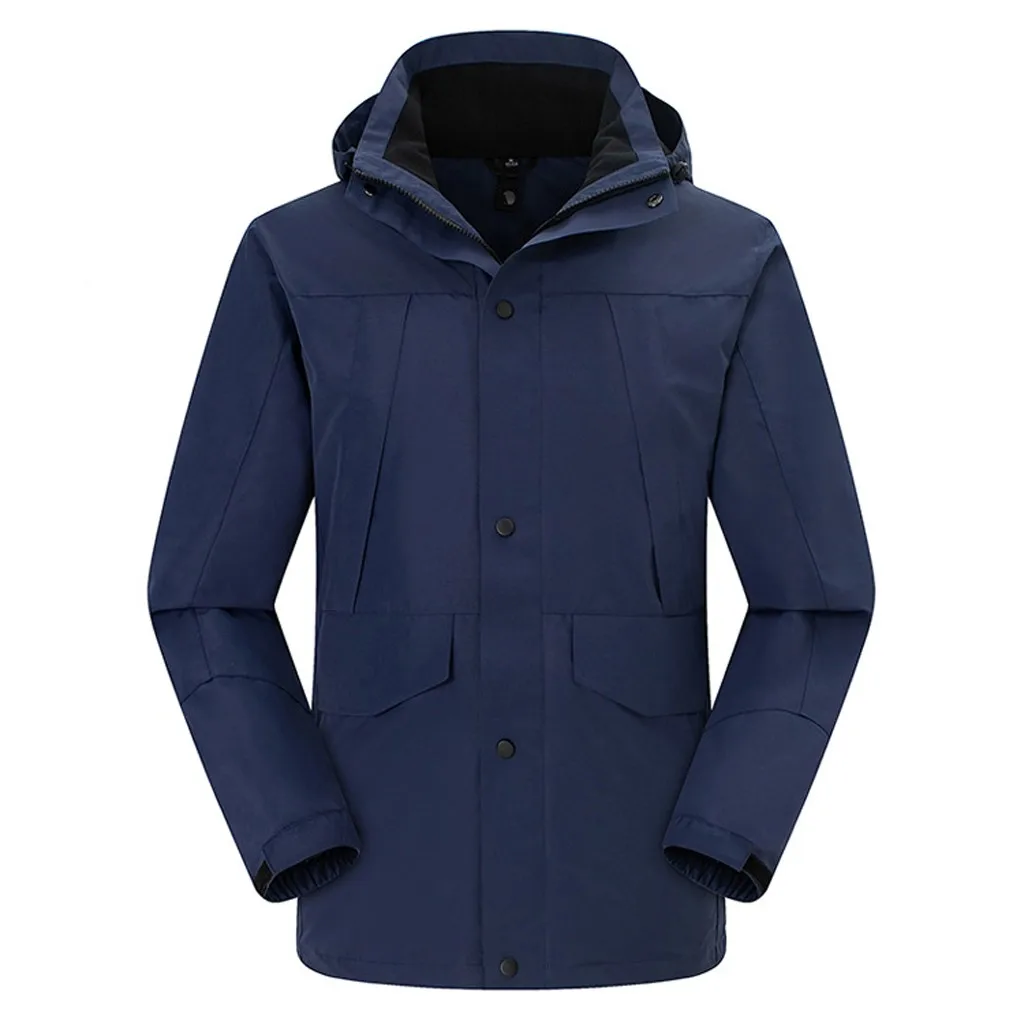 JAYCOSIN Men's jacket winter waterproof jacket warm hooded inner pocket men's outdoor windproof cold padded jacket
