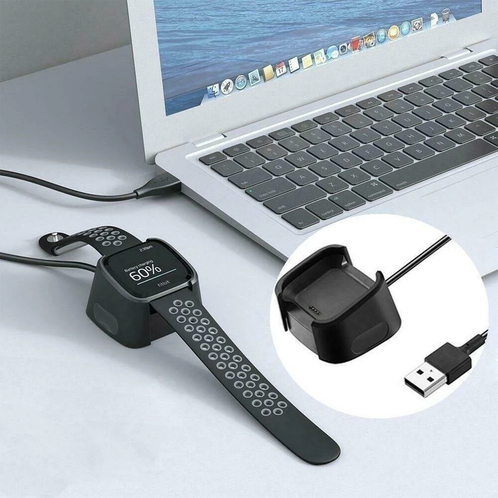 2 шт./компл. Смарт-часы зарядка через usb крэдл станция Мощность Зарядное устройство Док-станция Подставка Для Fitbit Versa-1 шт