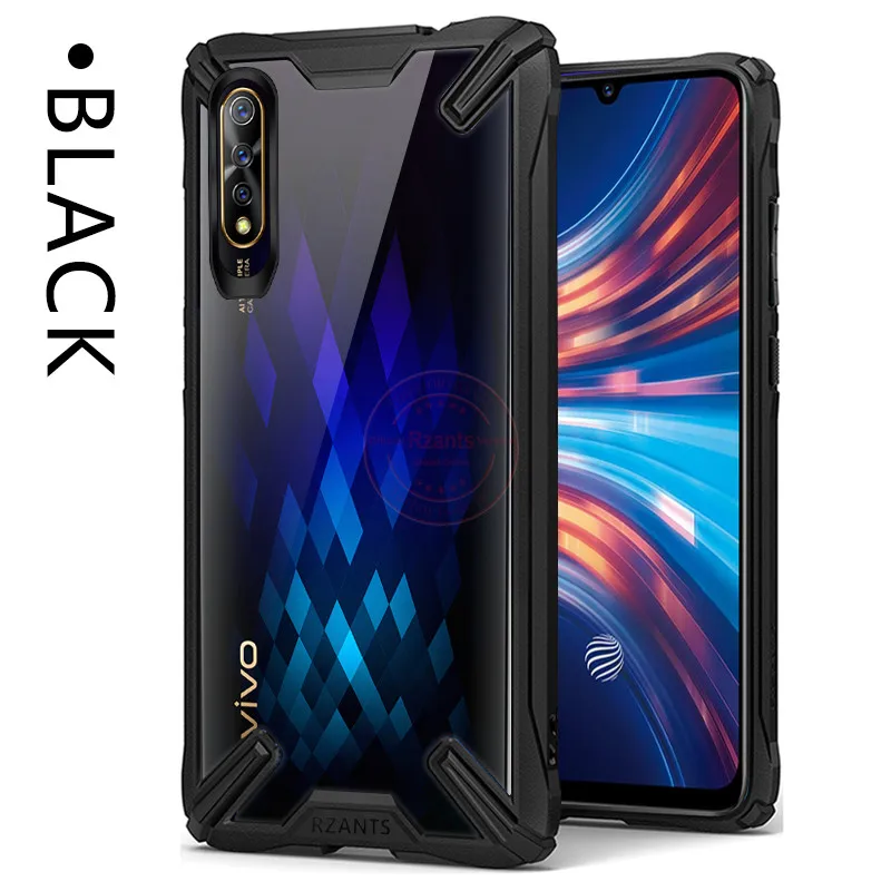 Military airbag Anti-fall shell Case For Vivo S1  IQOO Neo  Y7S Transparent Acrylic PC +TPU Shockproof Armor Back cover Case (7)