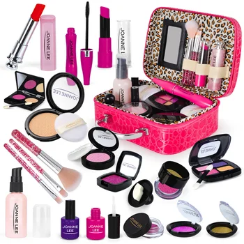 

Pretend Play Make Up Toy Simulation Cosmetics Bag Pink Makeup Set Princess Beauty Plastic Play House Toys Gifts For Children
