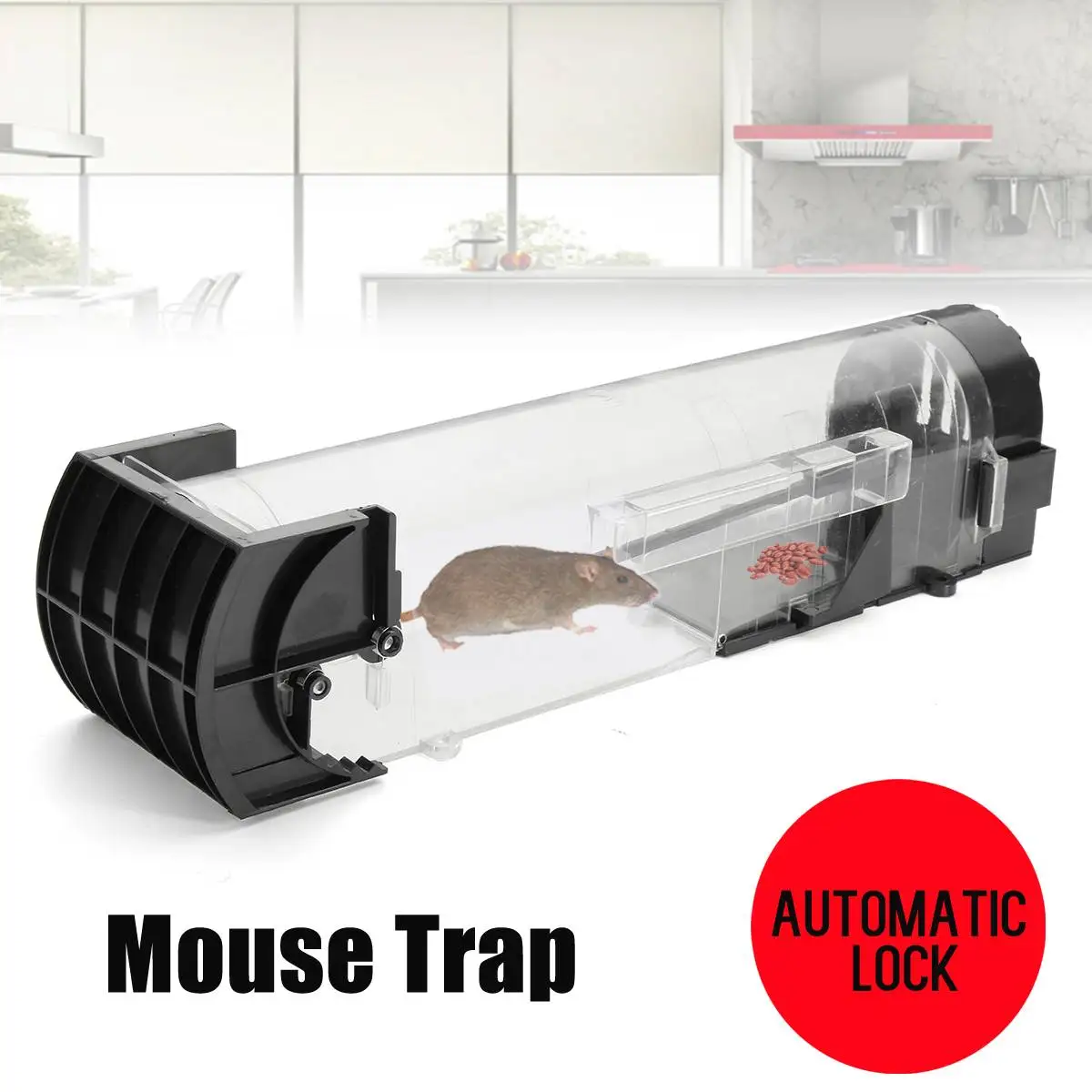 Transparent Automatic Lock Mousetrap Rat Traps Cage Reusable Smart Humane Live Mouse Trap No Kill Animal Pet Control