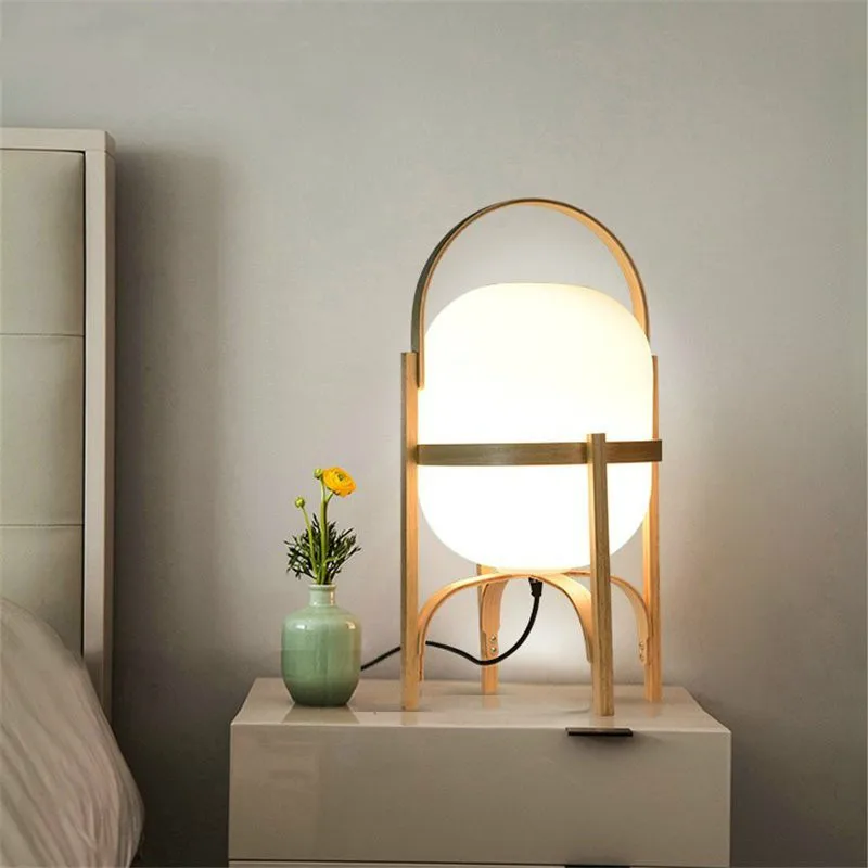 Современная простая деревянная художественная Светодиодная настольная лампа для гостиной, кабинета, спальни, прикроватная лампа, домашняя настольная лампа-деко, светильник для студенческого общежития