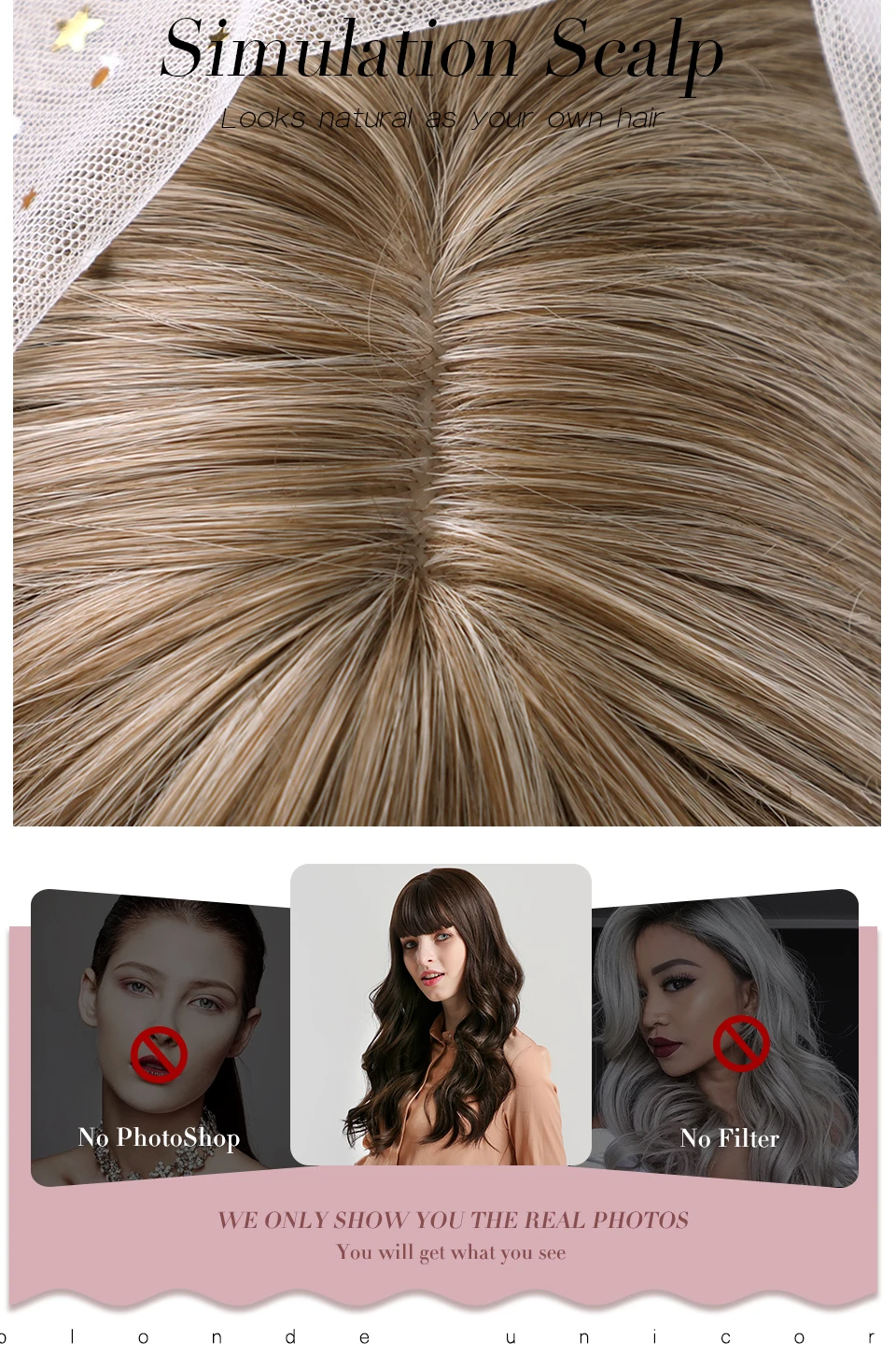 JONRENAU длинный смешанный коричневый женский модный парик волнистые волосы термостойкий синтетический парик с аккуратной челкой для женщин