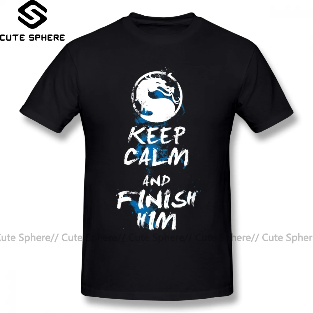 Mortal Kombat, Футболка Keep Calm, потрясающая уличная футболка, 100 хлопок, большие размеры, короткий рукав, Мужская футболка с принтом