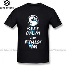 Mortal Kombat, Футболка Keep Calm, потрясающая уличная футболка, 100 хлопок, большие размеры, короткий рукав, Мужская футболка с принтом