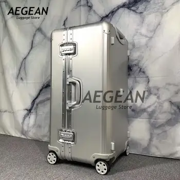 

31“ 33" inch All aluminum large trolley luggage big check in baggage hard spinner suitcase for traveling