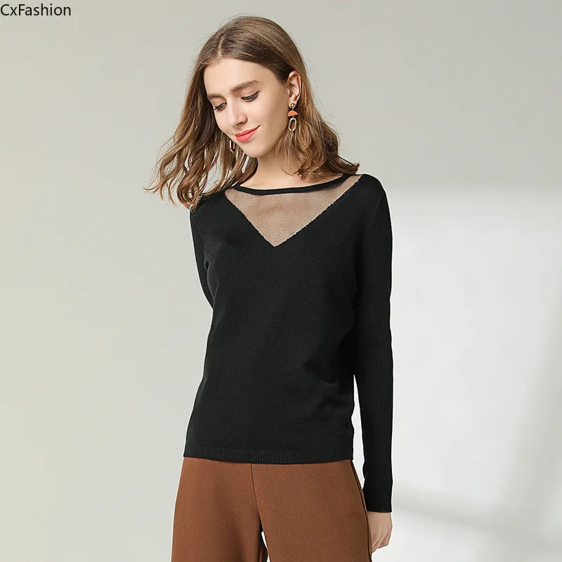 CxFashion женский свитер шерсть вязаный теплый весна осень зима пуловер сексуальный