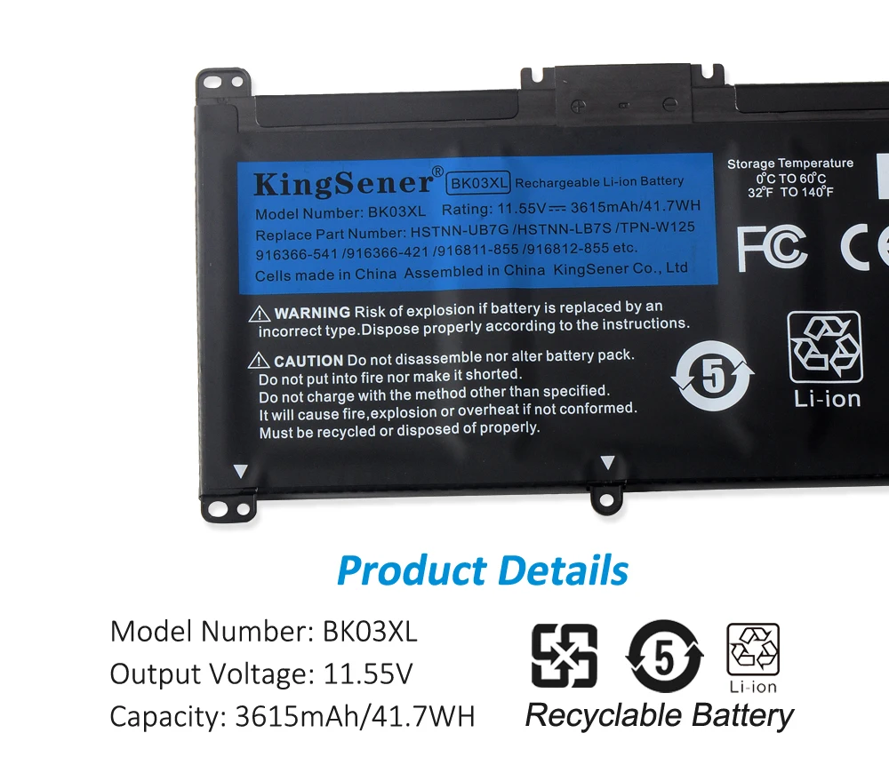 Kingsener-bateria para Modelos Bk03xl hp Pavilion X360 14 14m 14m 14-ba033tx 14-ba001ns Baterias p/ laptop - Imagem 6