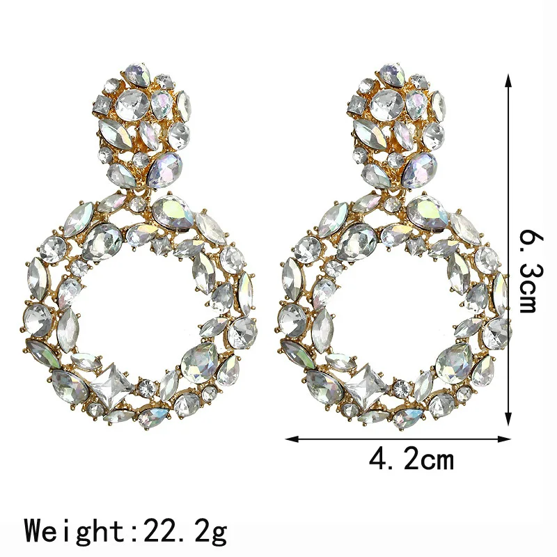 KMVEXO Роскошные хрустальные Висячие серьги для женщин большая красочная эффектная серьга со стразами женские свадебные украшения подарки