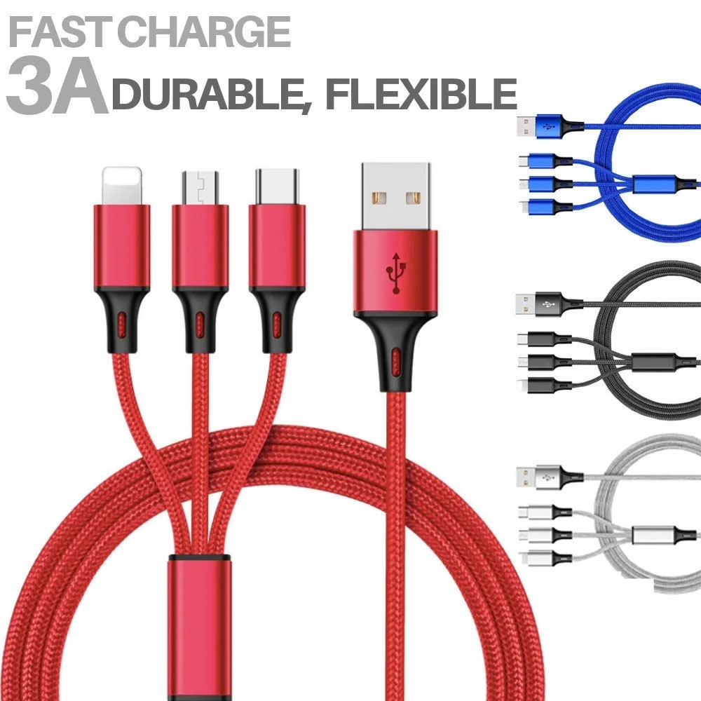 3 в 1 USB кабель для быстрой зарядки и синхронизации данных Micro порт IOS Type C|Кабели