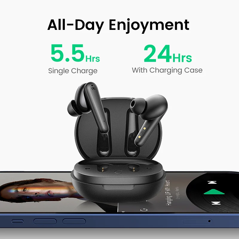 UGREEN HiTune T1 Wireless Earbuds with 4 Mics TWS Bluetooth 5.0 Earphones True Wireless Stereo USB C Charging 24 Hours Playing