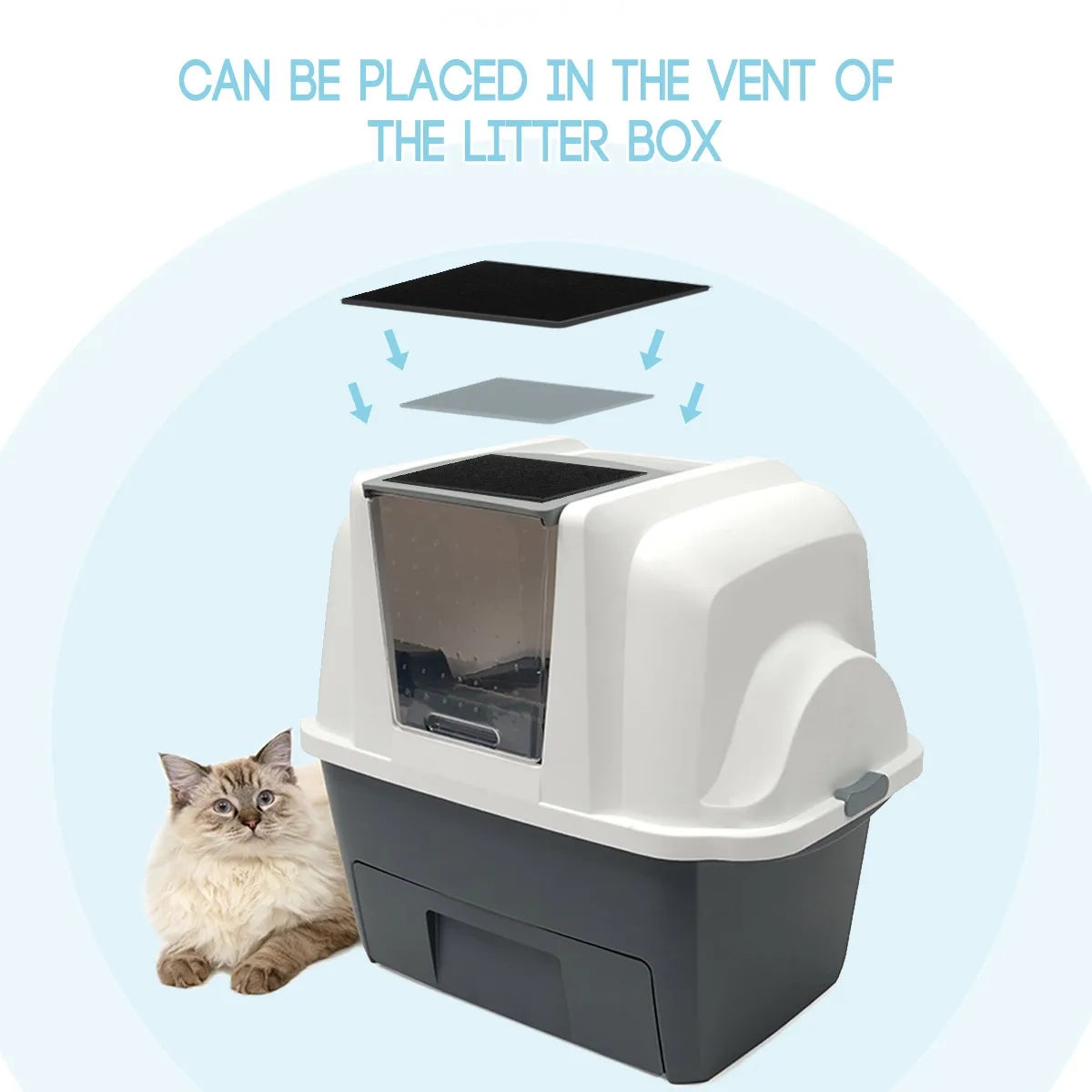 8pcs Activated Carbon Filter Kit Carbon Air Filter Cat Litter Boxes