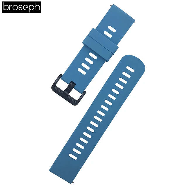 Blue 20 мм 22 мм официальный ремешок для Amazfit GTR 42 мм/47 мм мягкий силиконовый спортивный ремешок замена Смарт часы браслет аксессуары - Цвет ремешка: Blue
