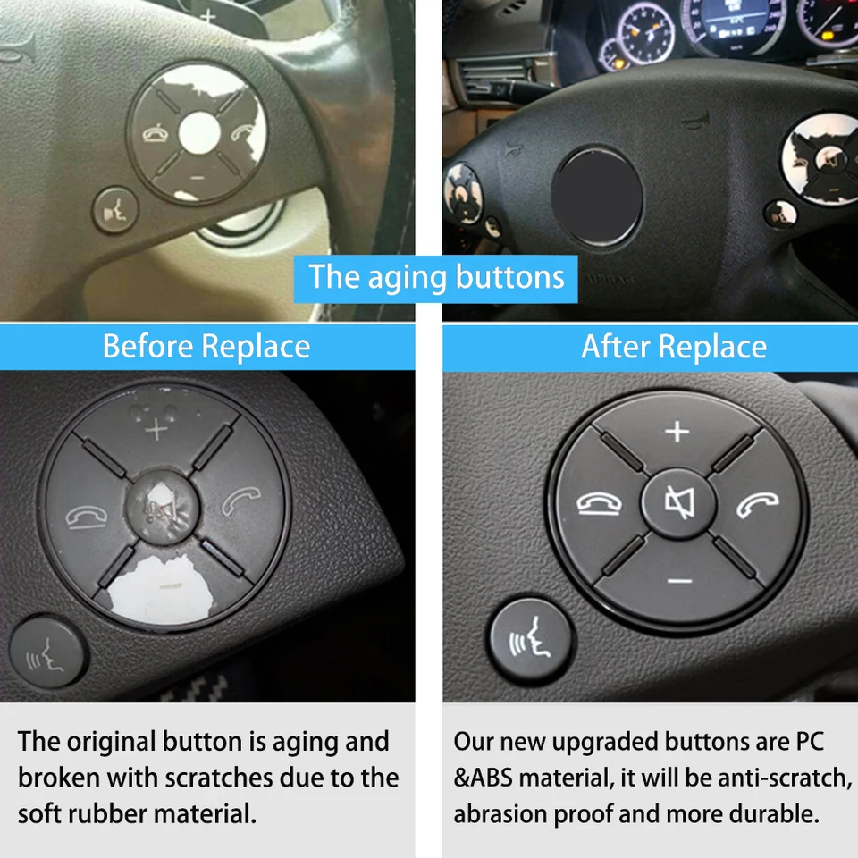 Steering Wheel Buttons For Mercedes C-Class W204, E-Class W212, GLK X204 (2007-2012) - View #12