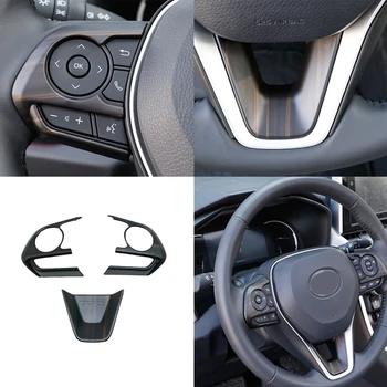 

Car Interior Peach Wood Decoration Accessories Steering wheel trim interior frame for toyota rav4 rav 4 xa50 50 2019 2020
