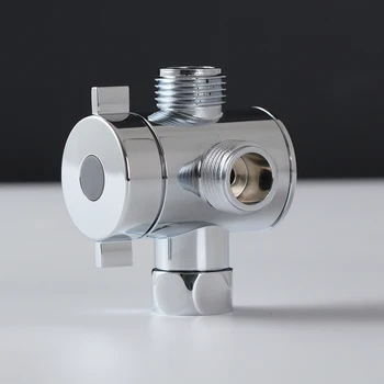 

1/2 Inch ABS Chrome Shower Arm Diverter Valve 3-Way Adjustable T-adapter Bathroom Component Replacement Part