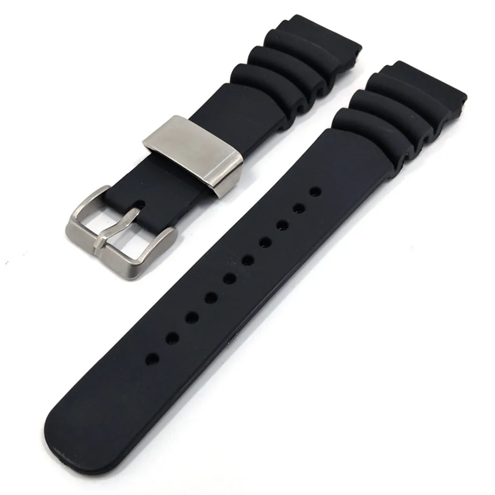 22mm 24mm Diving Rubber Watch Strap Men Waterproof Silicone Sport Band Bracelet Stainless Steel Holder for Seiko Diver Scuba | Электроника