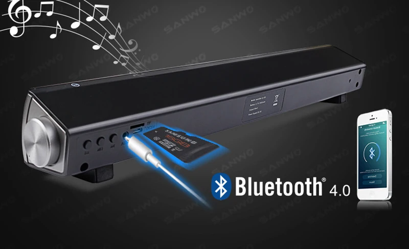 Беспроводной Bluetooth динамик 4,0 Саундбар пульт дистанционного управления TF карта тв телефон планшет система объемного звука ТВ динамик черный