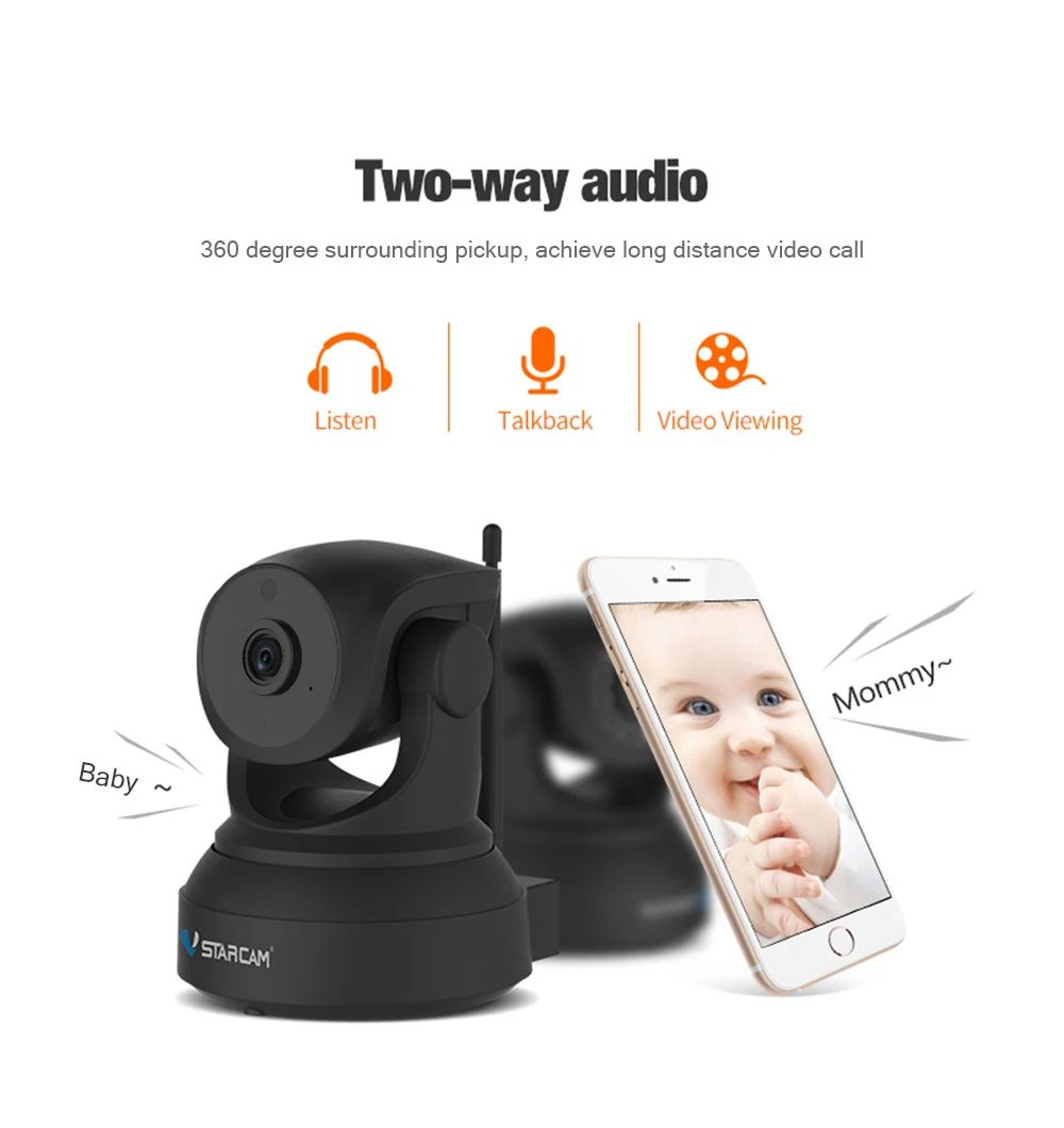Vstarcam C24S 1080P HD Беспроводная IP камера безопасности wifi IR-Cut ночное видение аудио запись сети внутренний радионяня