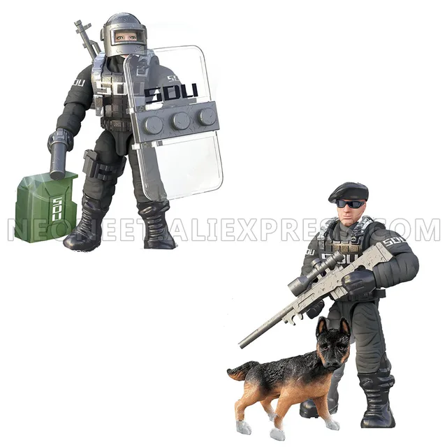 City Counter-Terrorism Swat Figures Building Blocks Mega Modern Military Soldier Super Police Corps Minifigs Weapons Toys Gifts 2