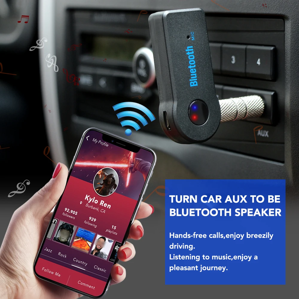 3,5 мм разъем Bluetooth AUX мини аудио приемник для daihatsu terios ford mondeo ssangyong rexton corolla honda insight mk5