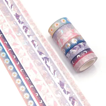 

7pcs/set Sky Moon Silver Foil Lunar Eclipse Washi Tape DIY Scrapbooking Paper Photo Album Adhesive Masking Tape